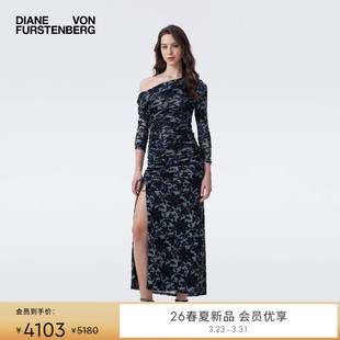 度假复古蕾丝花卉修身 DVF2026早春新款 连衣裙DL4T010 弹力网纱