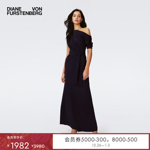 DVF2025新款 连衣裙DS4S009 落肩腰部绑带长款