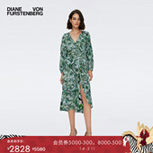 DVF双面印花度假长袖 双面穿 裹身连衣裙DW1S017