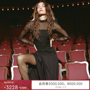 宴会礼服连衣裙GL3R002 DVF高领长袖 小黑裙