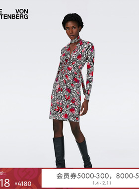 [博主同款]DVF植物印花天丝羊毛修身显瘦连衣裙DL4R045