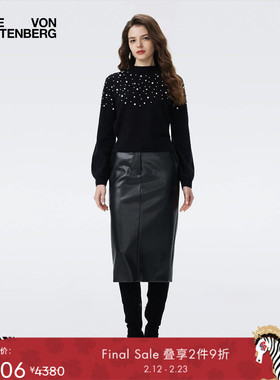 DVF2025秋冬新款曜石黑羊毛针织衫WL3T010