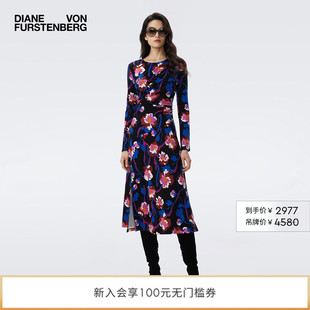 DVF彩色浮动花朵天丝羊毛长袖 连衣裙DL3T002 天丝羊毛