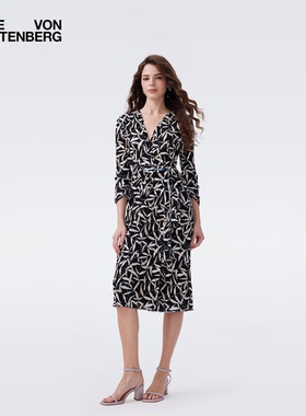 [双面穿]DVF2026春夏新款月桂叶绿野仙踪弹力网纱裹身裙DW1U006