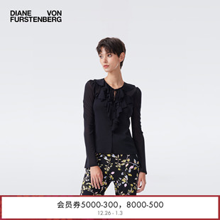 黑色长袖 经典 DVF2026早春新款 上衣BL4T004 弹力网纱