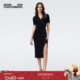 季 末甄选 DVF2025秋冬新款 黑色曜石针织裹身式 连衣裙DR2T002