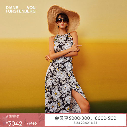 [摩登针织]DVF2026春夏新款海岛度假风摩登比芭玫瑰连衣裙DS1U029