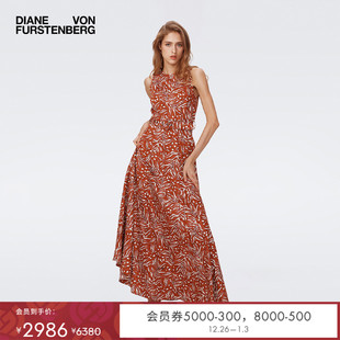 DVF气质动物纹印花提花长款 长裙连衣裙DS2S013