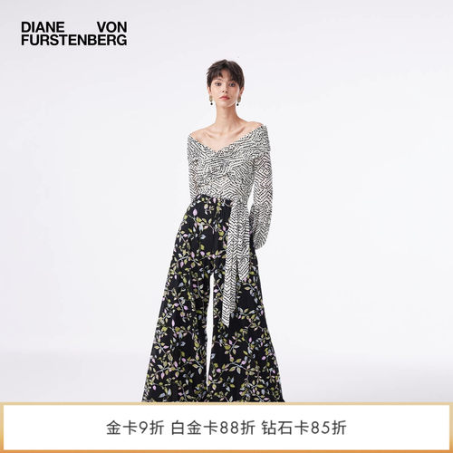 [重工植绒网纱]DVF2026春夏新款象牙白波纹圆点灯笼袖上衣BL4T002