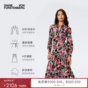 裹身连衣裙DW4S015 式 DVF2025新款 蕾丝花卉衬衫