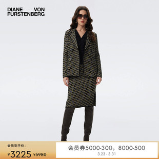 DVF环扣锁链编织提花双排扣西服外套JN3T001 提花工艺