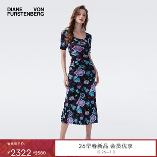 DVF2026早春度假系列光影玫瑰花卉弹力网纱上衣BS4T001 双面穿