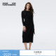 DVF2025秋冬新款 末甄选 曜石黑弹力针织宴会仿裹身裙DW3T003 季