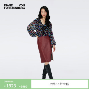 长袖 POLO领衬衫 博主同款 雪纺宽松上衣BL4R014 DVF