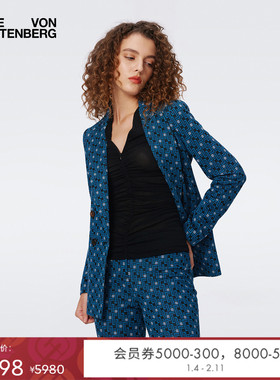 [提花工艺]DVF几何图案针织提花西服外套JS3S001