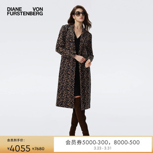 型简约气质长款 版 DVF科莫花呢西装 大衣CL3T001 提花工艺