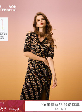 [新年限定系列]DVF2026早春新品骐骥锁链提花针织连衣裙DK4T002