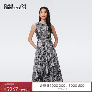 DVF50周年灰色报纸连衣裙DS3S007 WRAP