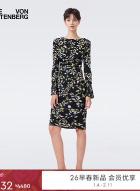 [双面穿]DVF2026早春度假系列藤蔓罗盘玫瑰弹力网纱连衣裙DL4T012