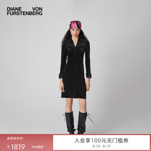 DVF经典黑衬衫裙连衣裙