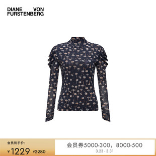 长袖 半高领打底衫 DVF 弹力网纱内搭上衣BL3R017 弹力网纱