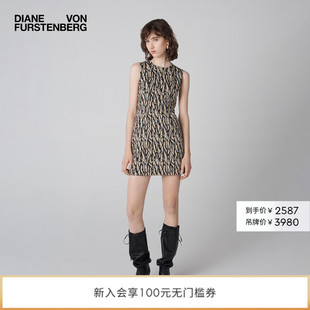 DVF光影树枝植物图案提花无袖 连衣裙DS1T042 提花工艺