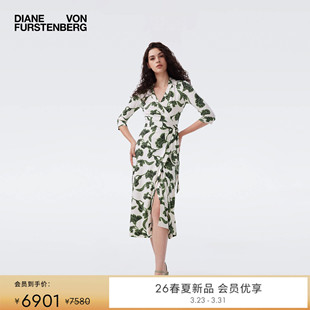 线描花影裹身裙DW1U016 DVF2026春夏新款 100%真丝