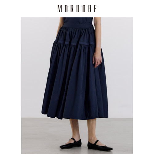 MORDORF波浪碎褶百搭半裙