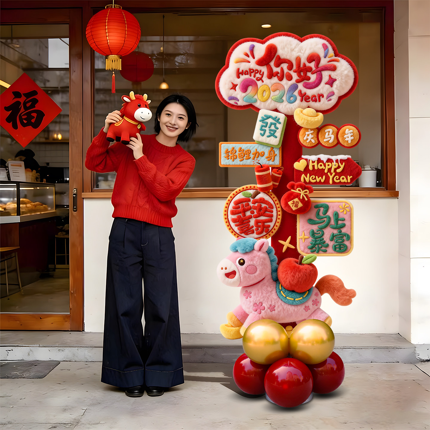 2026马新年氛围布置场景装饰品过年春节打卡拍照气球立牌kt板摆件,节庆用品/礼品,气球,淘宝优惠券,粉丝福利购,淘宝优惠卷