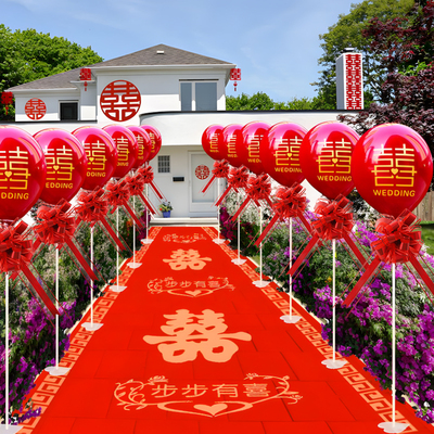 结婚路引气球立柱迎宾装饰