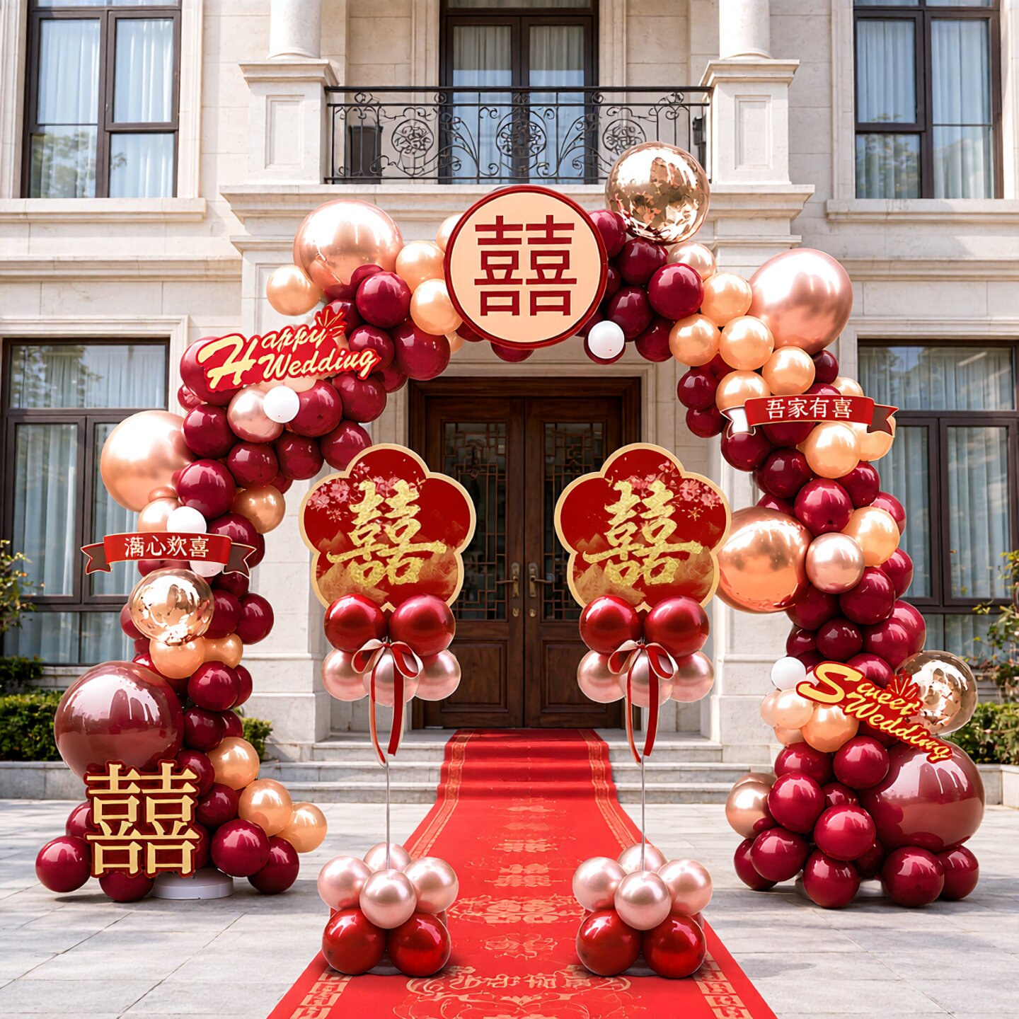 结婚气球拱门路引婚庆用品图片