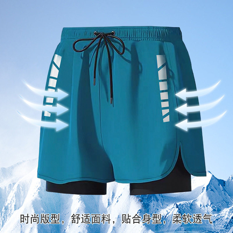 新款成人泳裤防尴尬双层