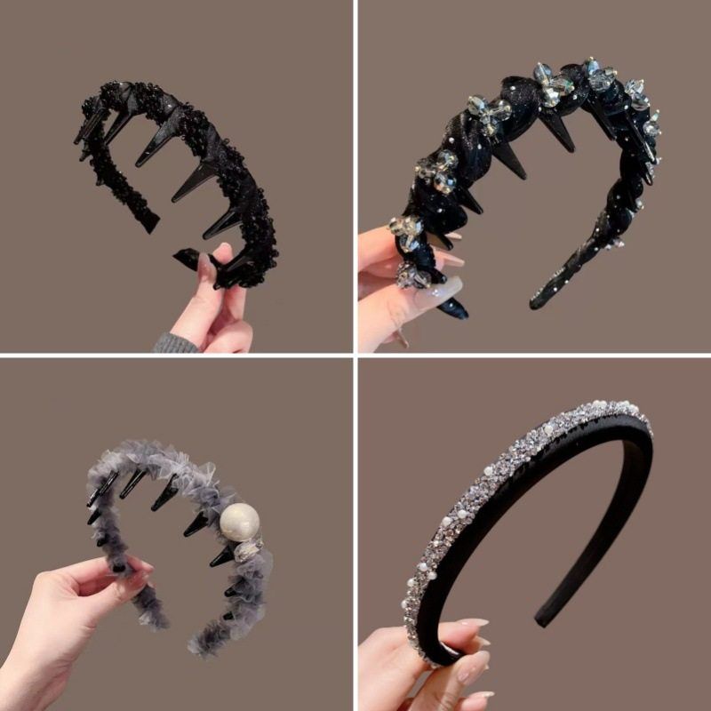 复古轻奢网纱发卡女夏韩国发箍