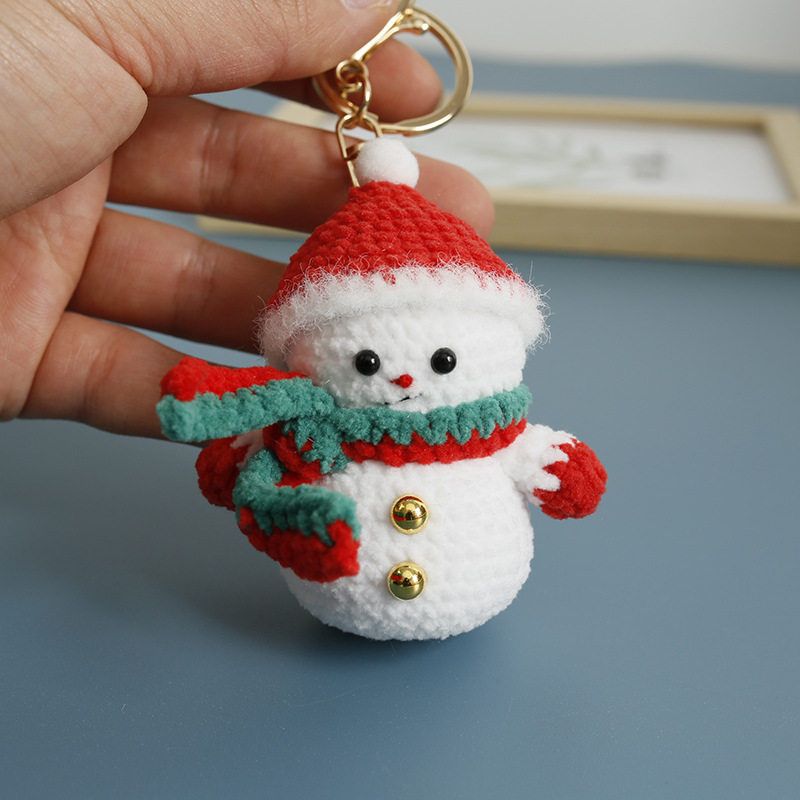 圣诞节手工编织雪人挂件可爱绒线