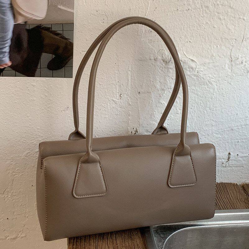 2026春季新款潮韩版小众复古洋气法棍包休闲大容量手提单肩腋下包