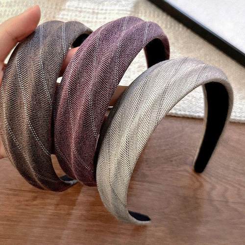 秋冬斜纹发箍女2025新款高颅顶压