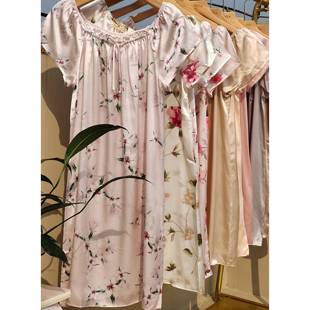 真丝睡裙丝绸薄款 可爱100%桑蚕丝娃娃裙短袖 家居服春夏吊带睡衣女