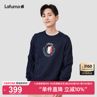 法国LAFUMA乐飞叶户外通勤印花圆领休闲卫衣男套头上衣打底衫