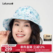 LAFUMA乐飞叶户外露营垂钓旅行大檐帽女空顶帽印花遮脸遮阳帽子