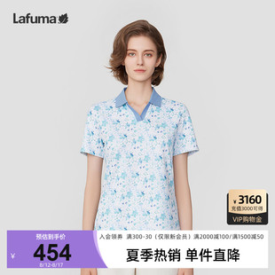 LAFUMA乐飞叶户外夏新款 T恤 印花吸湿速干polo衫 女士抗菌凉感短袖