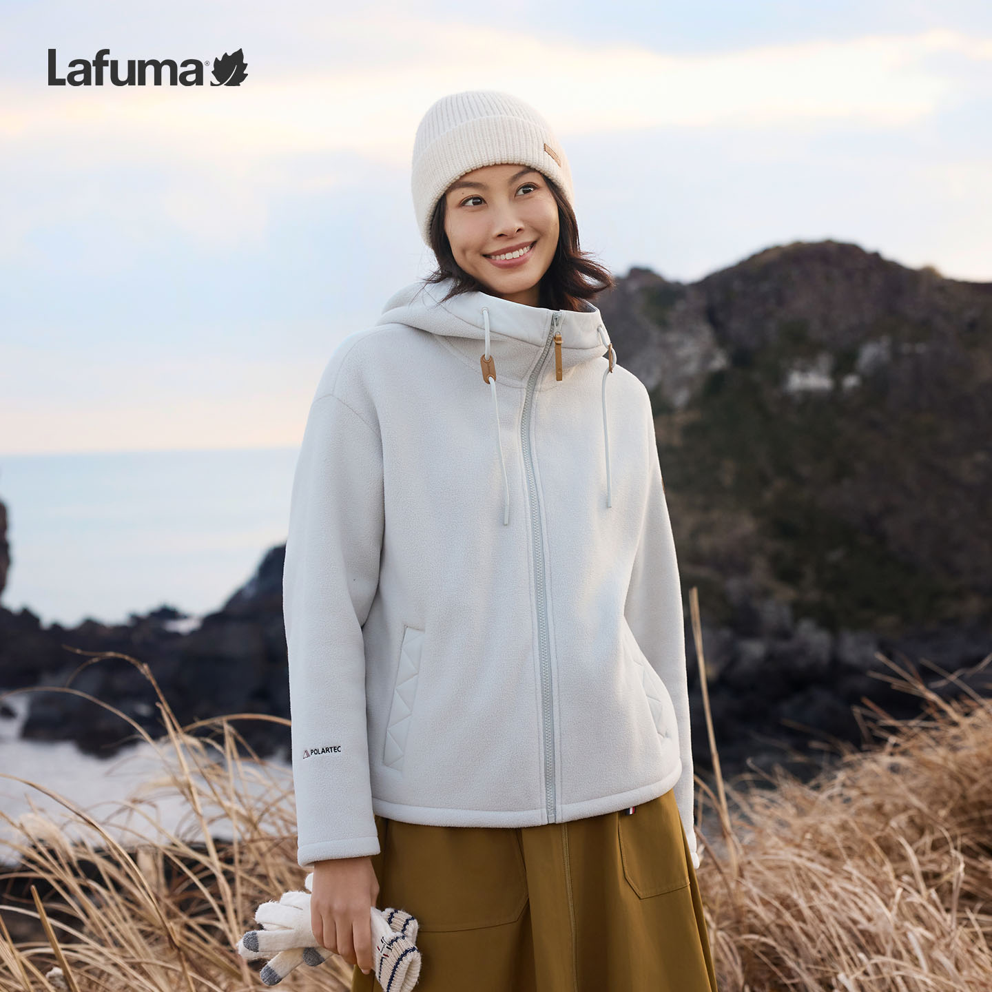 乐飞叶户外polartec抓绒衣外套女