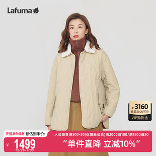 LAFUMA乐飞叶户外防泼水耐磨舒适保暖宽松翻领棉服女3M新雪丽外套