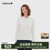 T恤女士时尚 LAFUMA乐飞叶户外春季 V领长袖 POLO衫 简约韩系上衣 新品