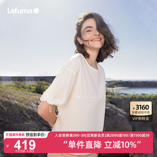 LAFUMA乐飞叶户外24春夏圆领UPF50 T恤女休闲上衣 抗菌运动短袖