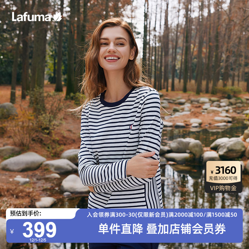 Lafuma乐飞叶宽松条纹长袖T恤