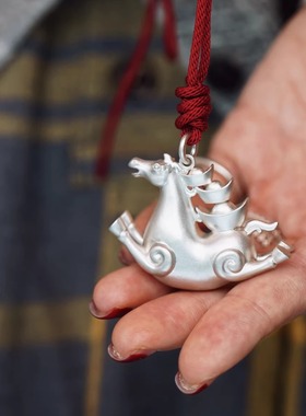 唯寺S999纯银马年项链吊坠礼物