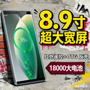 8.9寸大屏智能手机全网通5G红外遥控OTG反向充电18000毫安带电池