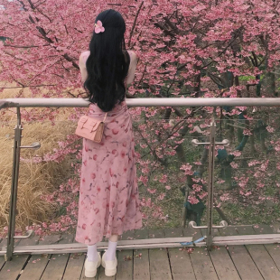 吊带碎花连衣裙子女夏2025新款 法式 高级感海边度假风气质包臀长裙