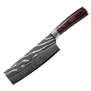 马士革纹小菜刀厨师专用锋利切生鱼片专用刀具寿司刀家用厨房片刀