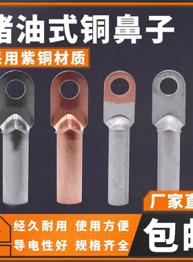 DT铜鼻子铜耳接头 线鼻子接线端子25平方铜接头接线铜鼻紫铜 线耳
